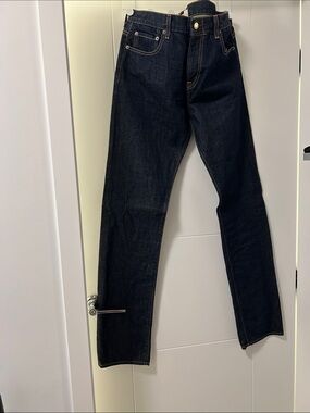 Men's Slim Straight Jeans in Dark Indigo Blue
